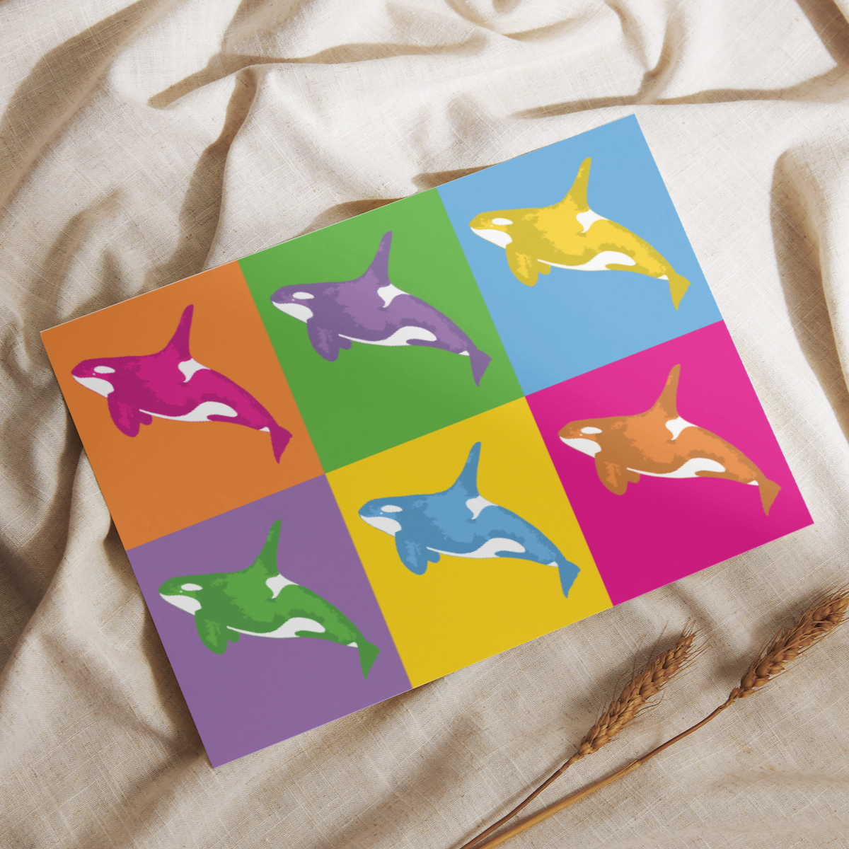 Postkarte "Orca Pop Art"