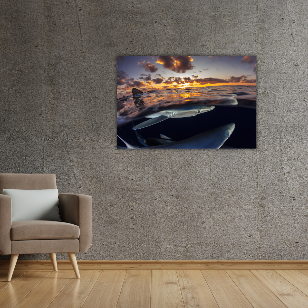 Blauhai (Leinwandprint 60x90cm)