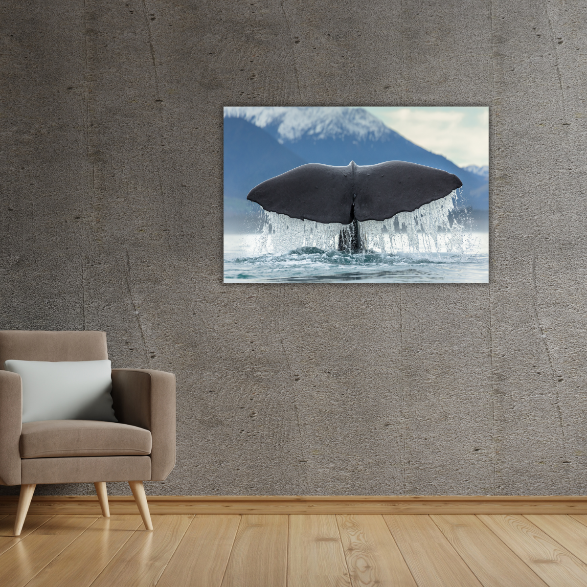Pottwal-Fluke (Leinwandprint 60x90cm)