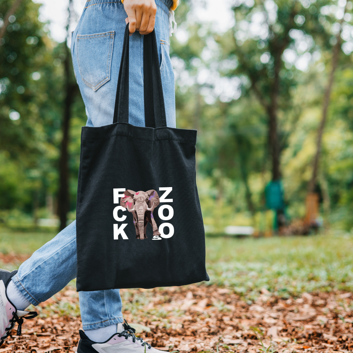 Bio-Baumwolltasche "FCK ZOOs" Elefant