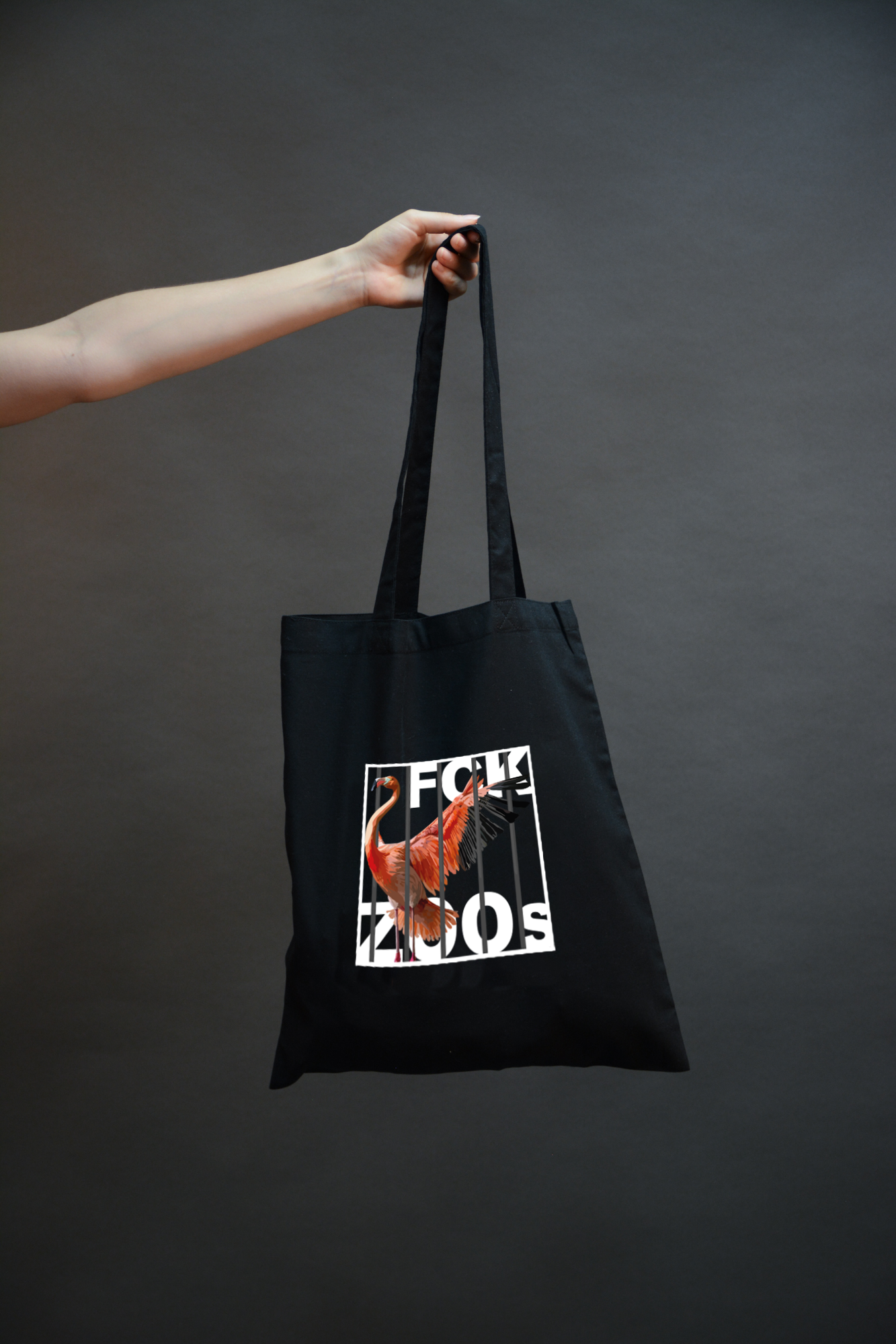 Bio-Baumwolltasche "FCK ZOOs" Flamingo