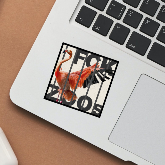 Sticker "FCK ZOOs" Flamingo