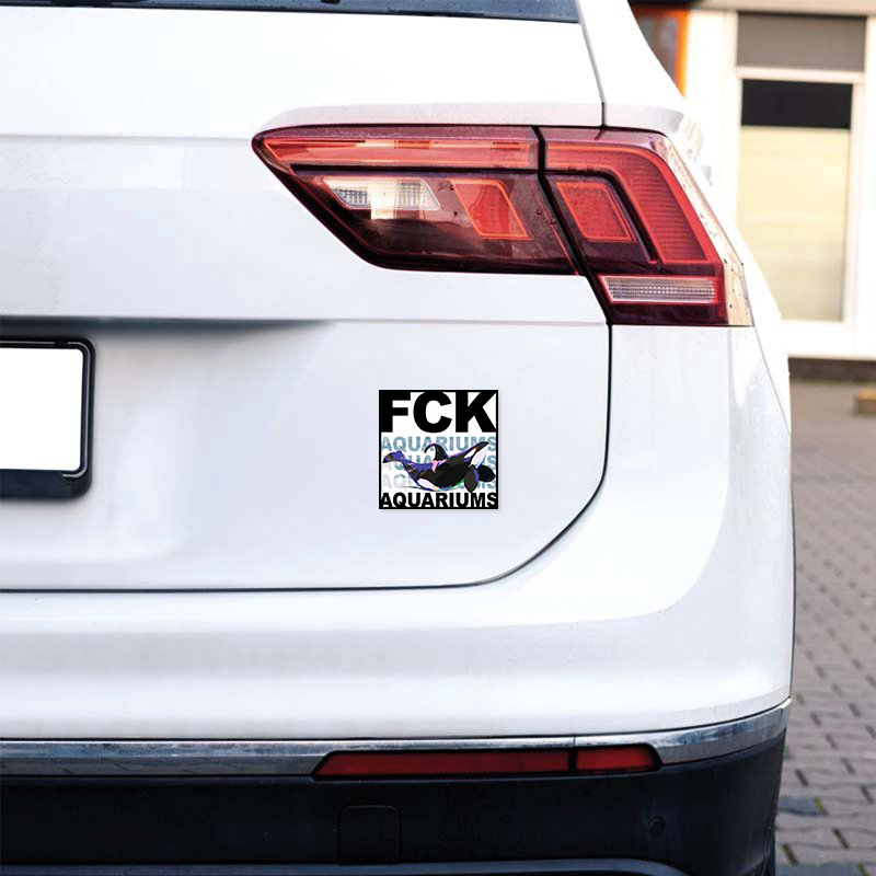 Autoaufkleber "FCK AQUARIUMs" Orca white