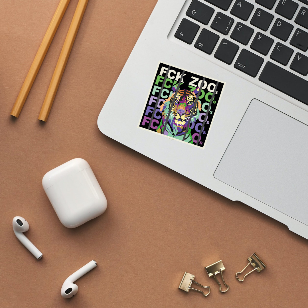 Sticker "FCK ZOOs" Tiger