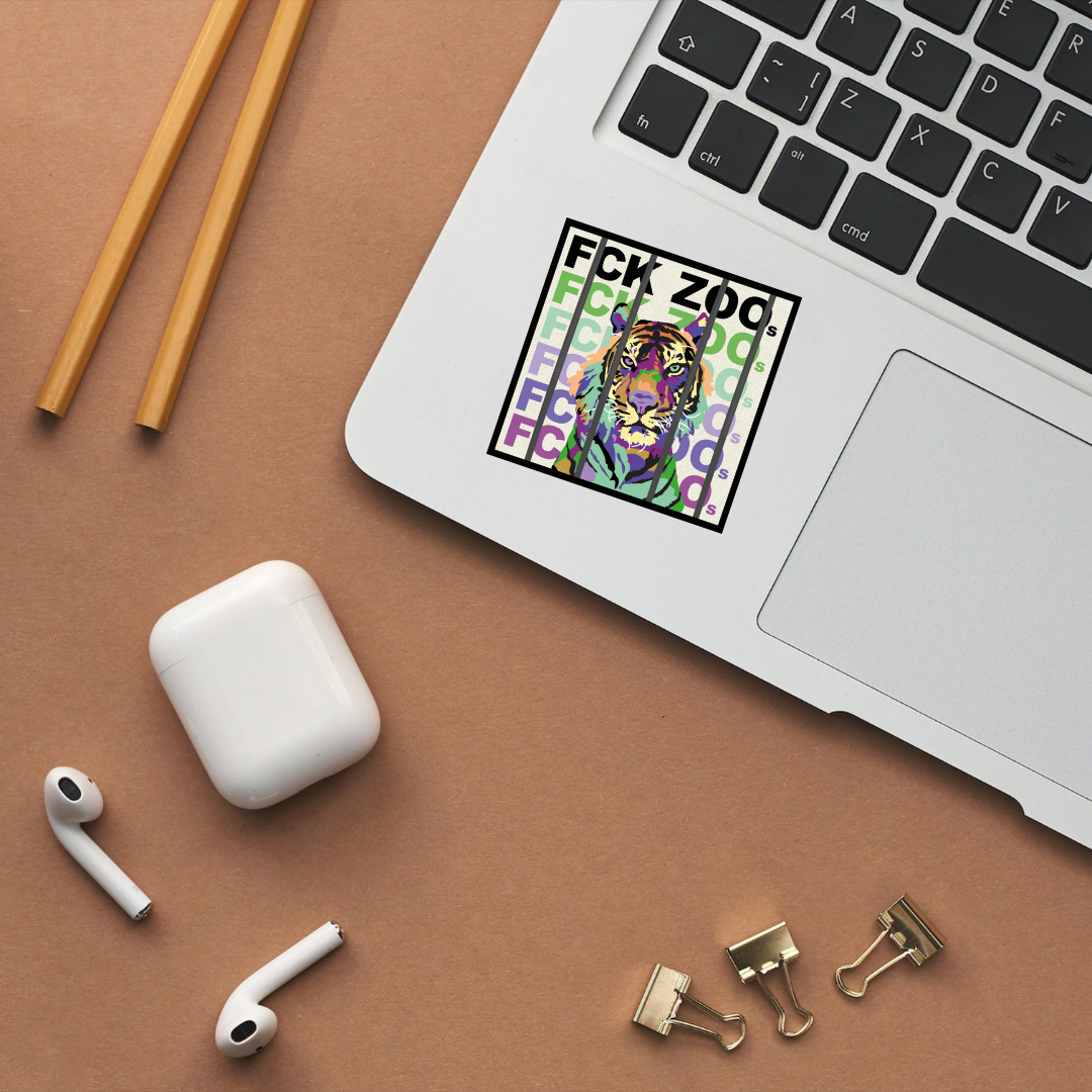 Sticker "FCK ZOOs" Tiger