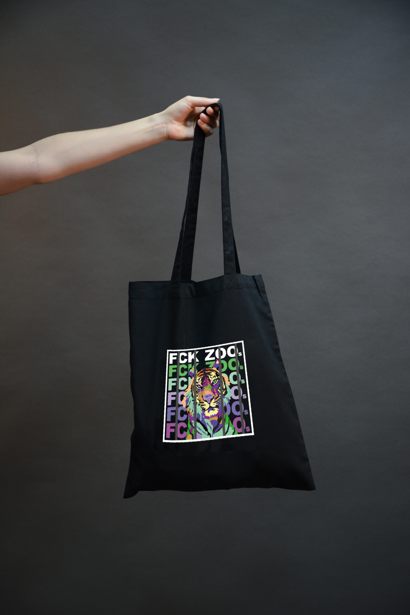 Bio-Baumwolltasche "FCK ZOOs" Tiger