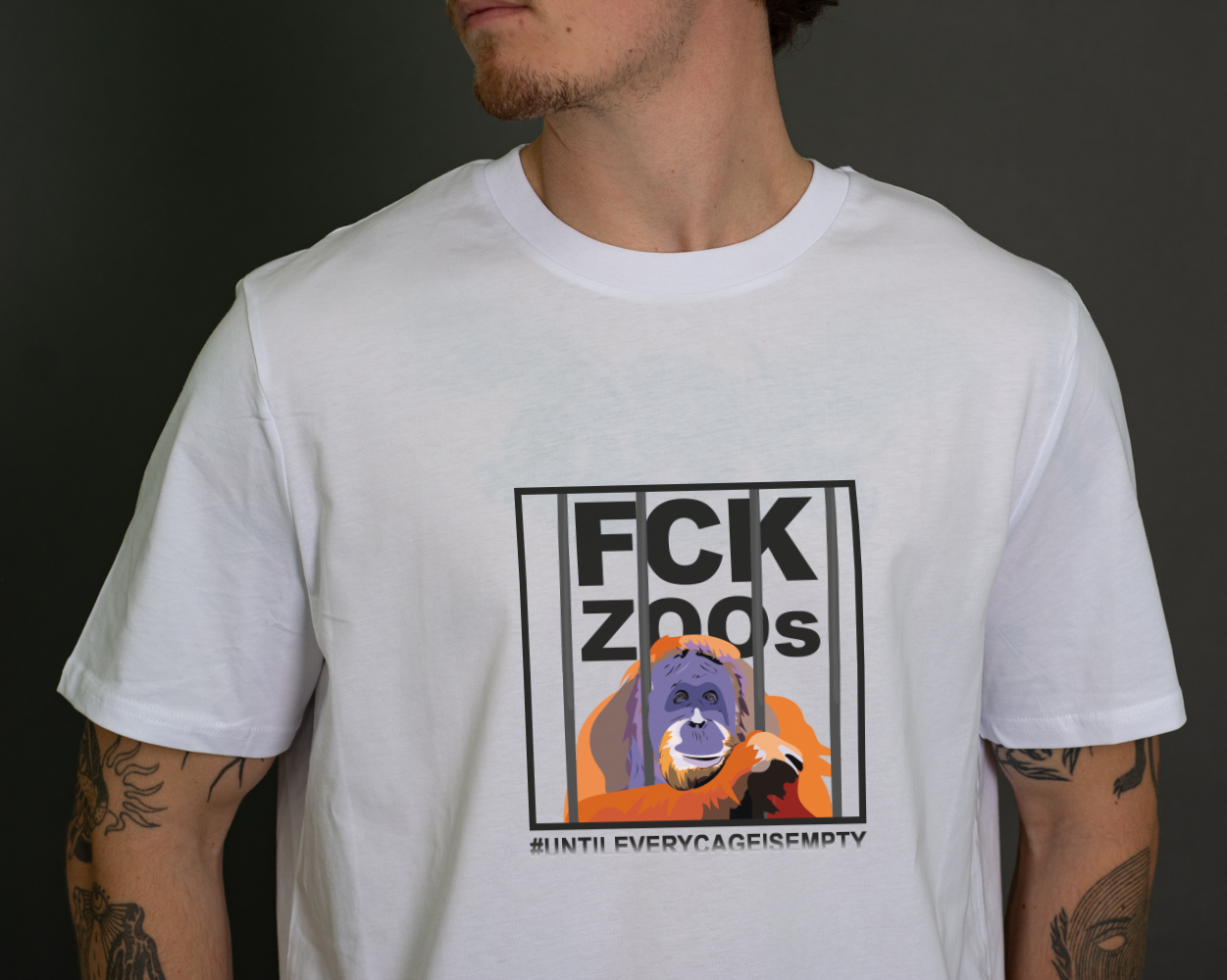 T-Shirt "FCK ZOOs" Orang Frontprint