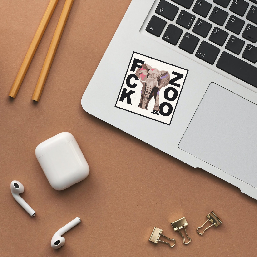 Sticker "FCK ZOOs" Elefant