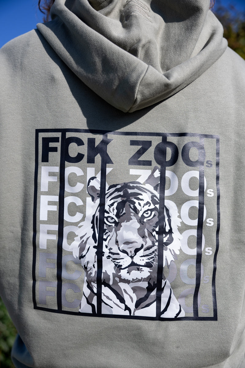 Hoodie "FCK ZOOs" Tiger b/w