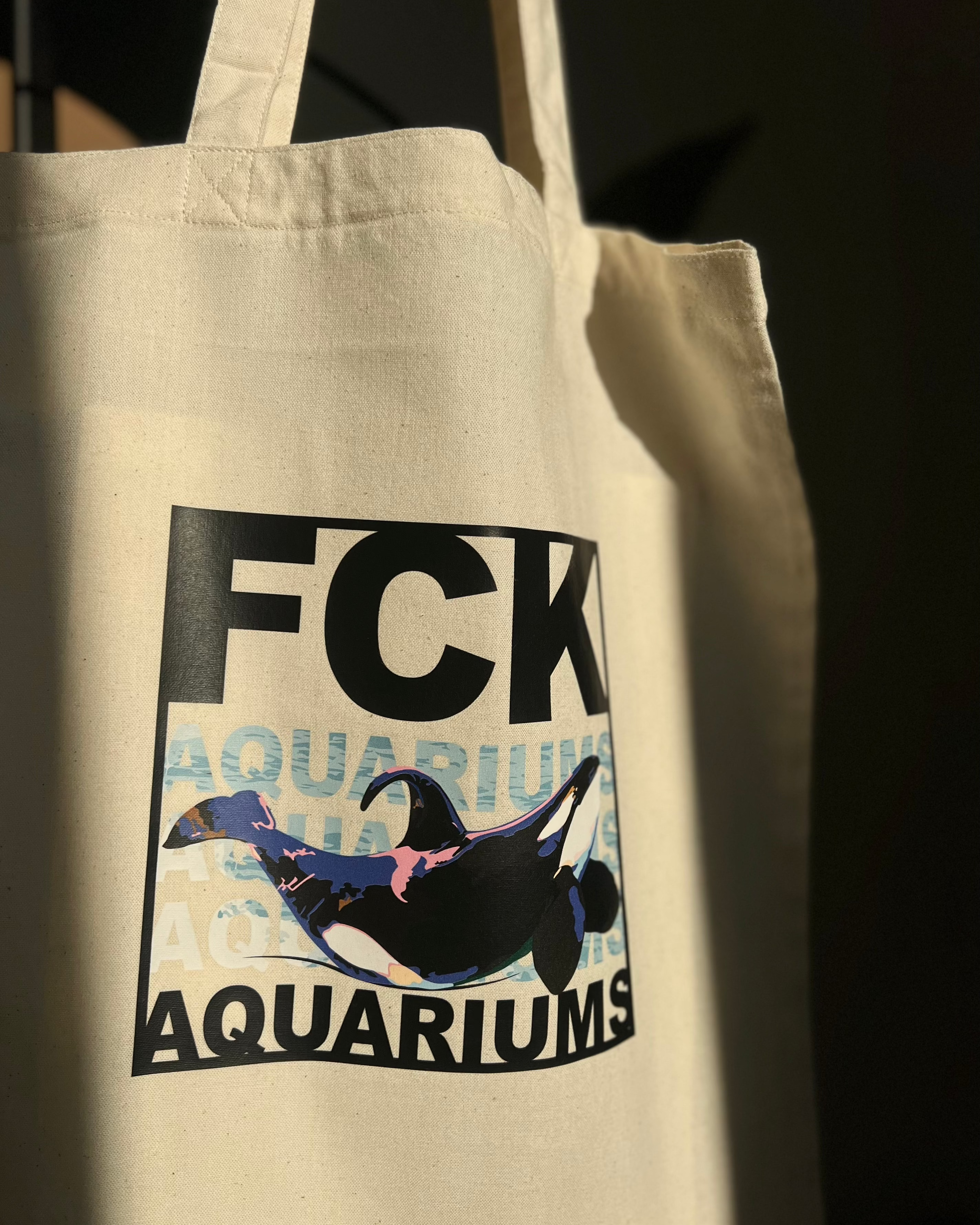 Bio-Baumwolltasche "FCK AQUARIUMs" Orca