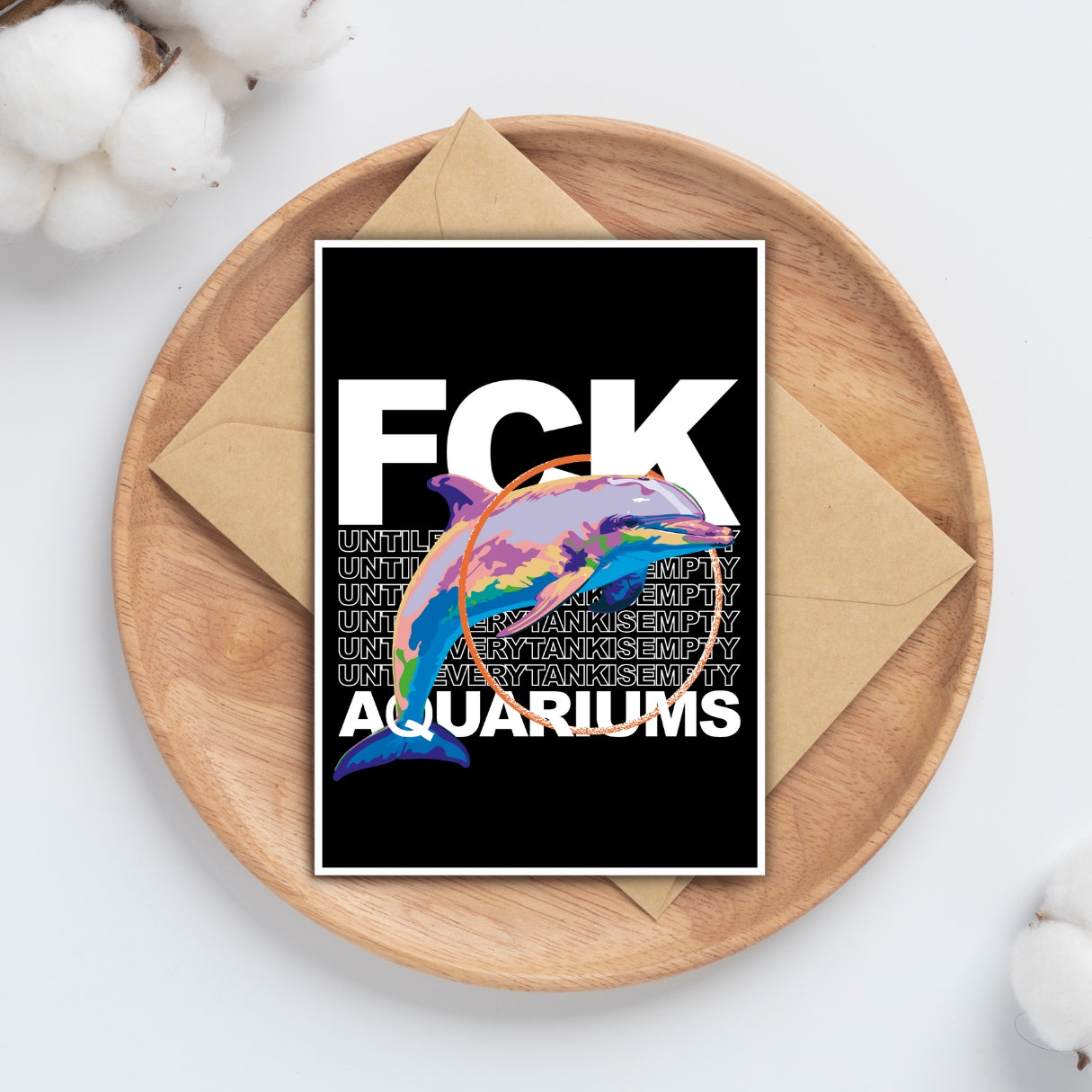 Postkarte "FCK AQUARIUMs" Delphin