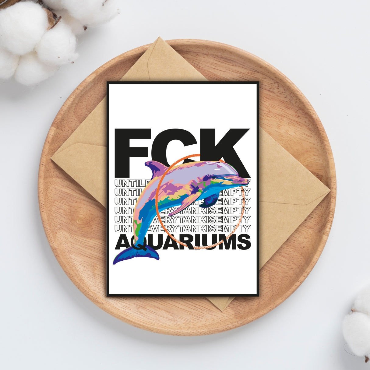 Postkarte "FCK AQUARIUMs" Delphin