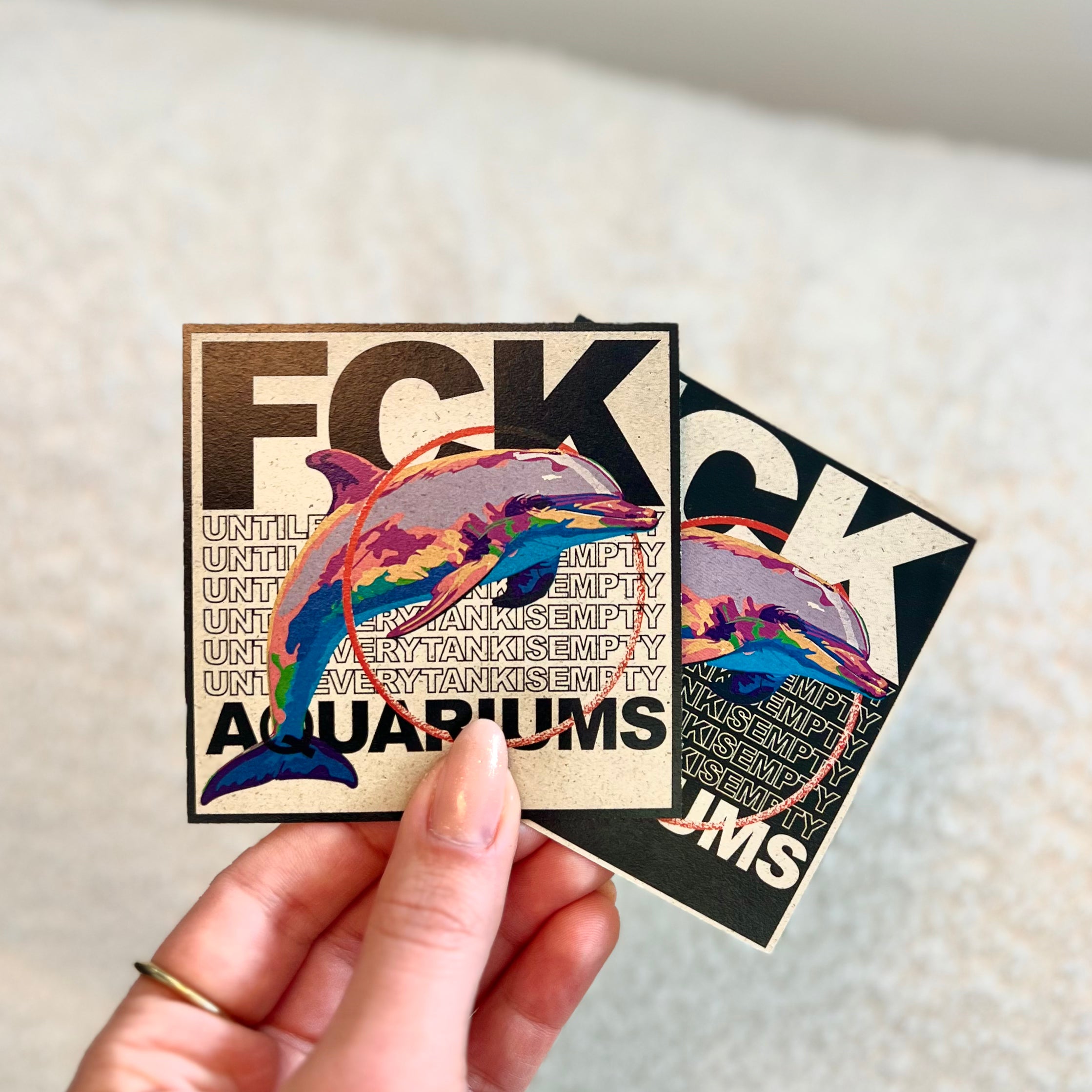 Sticker "FCK AQUARIUMs" Delphin
