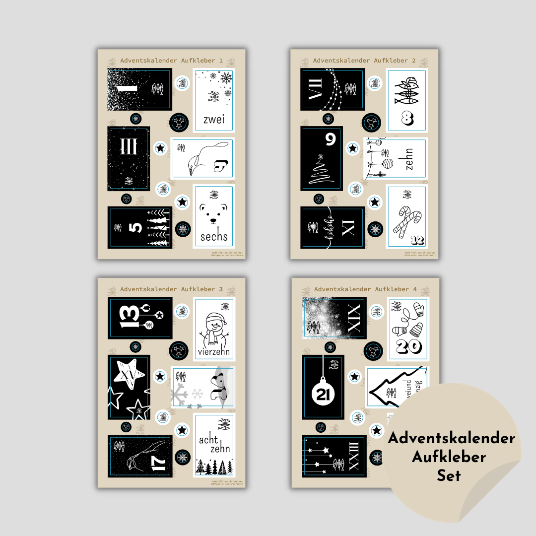Stickerbogen-Set "ADVENTSKALENDER"