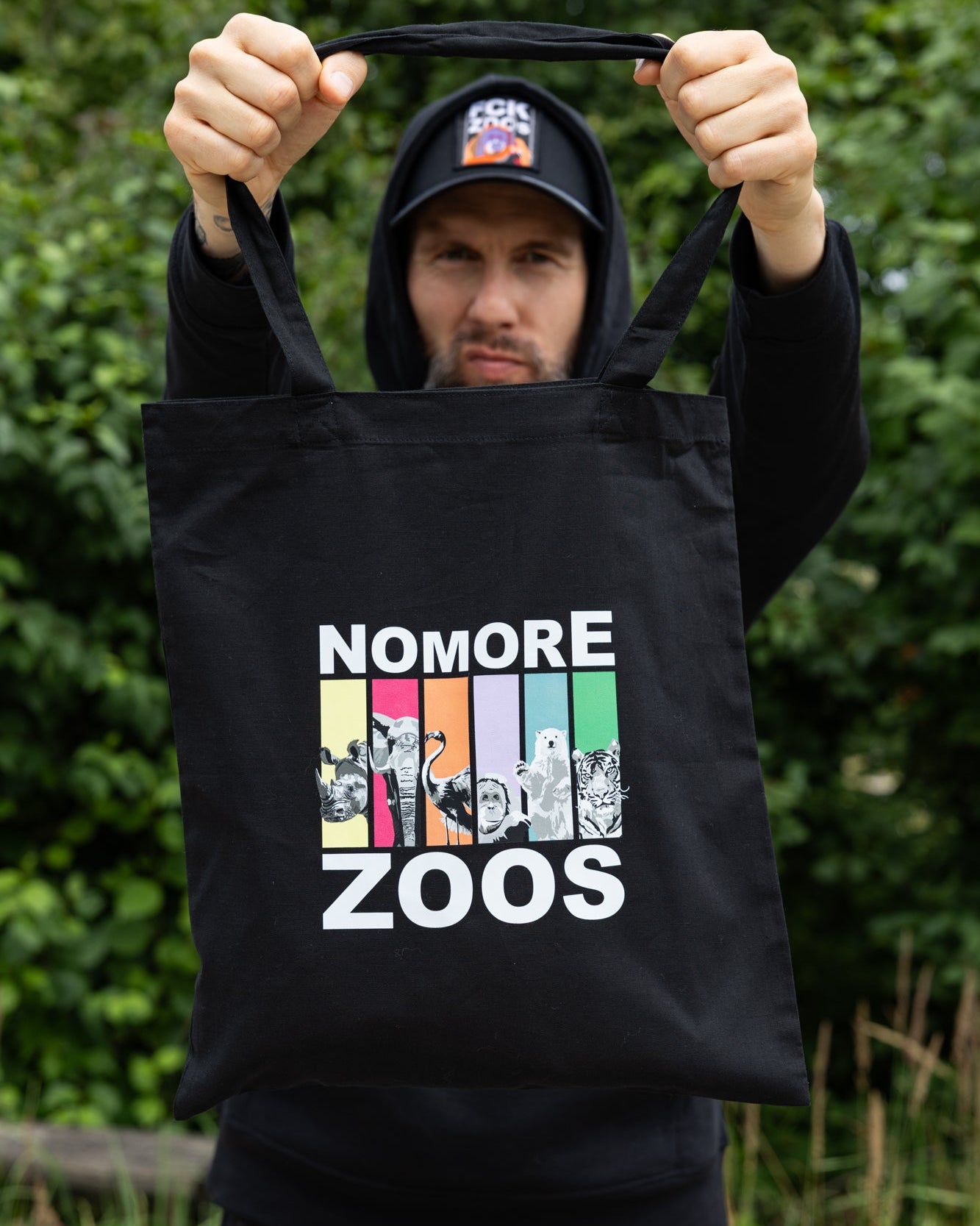 Bio-Baumwolltasche "NO MORE ZOOs" Edition / black