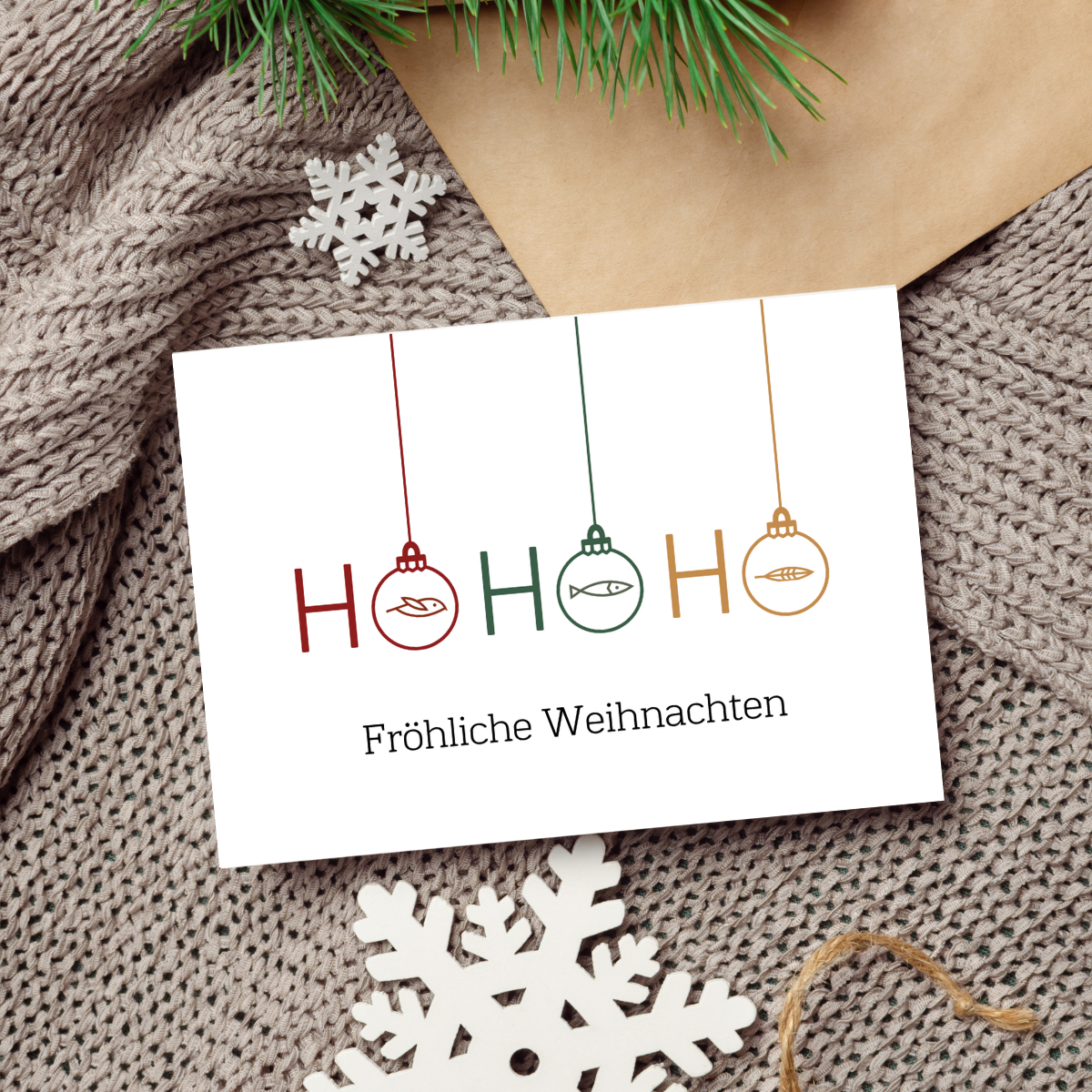 Weihnachtskarten 5er-Set gold