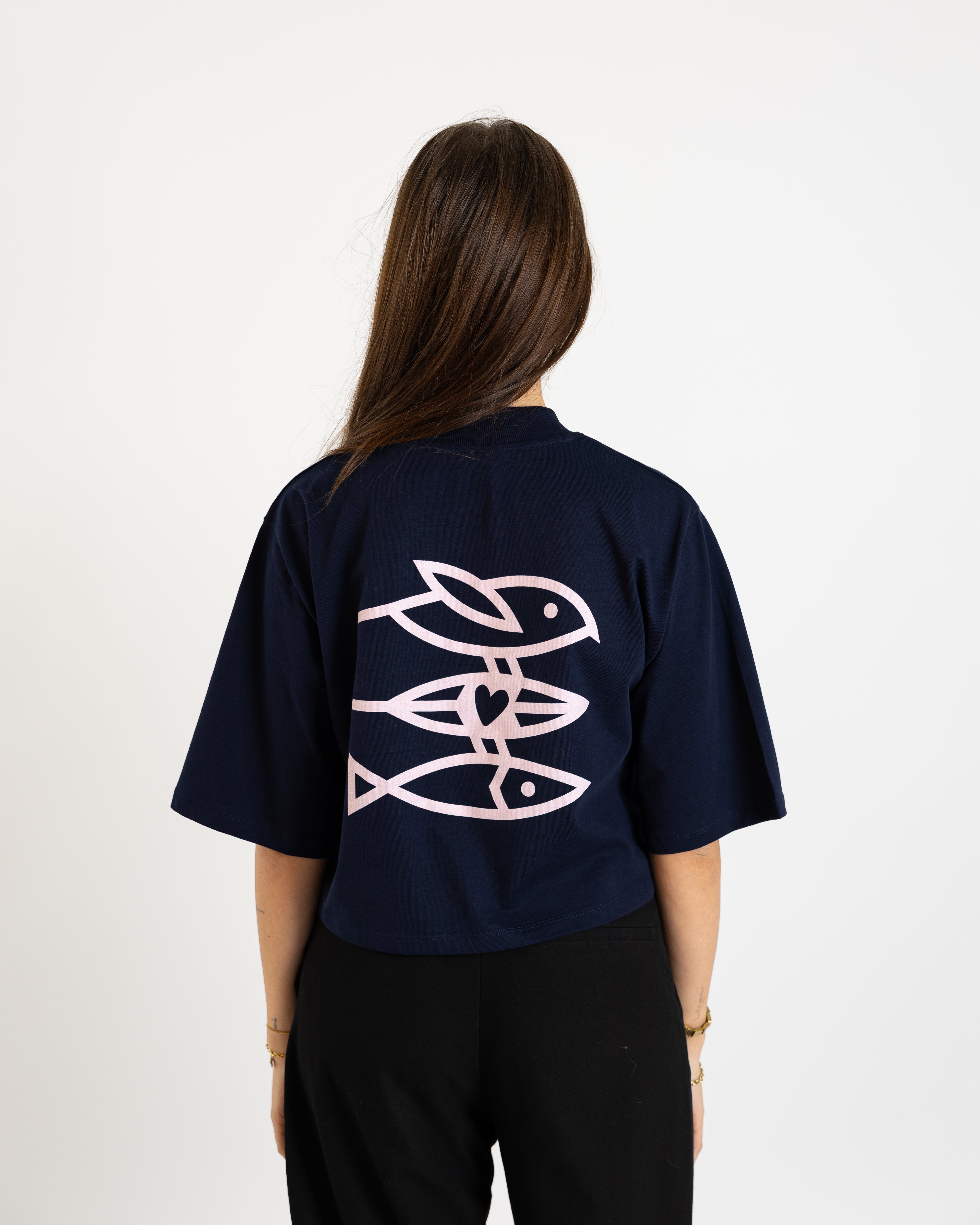 T-Shirt Women "Seid lieb zueinander 2.0" navy