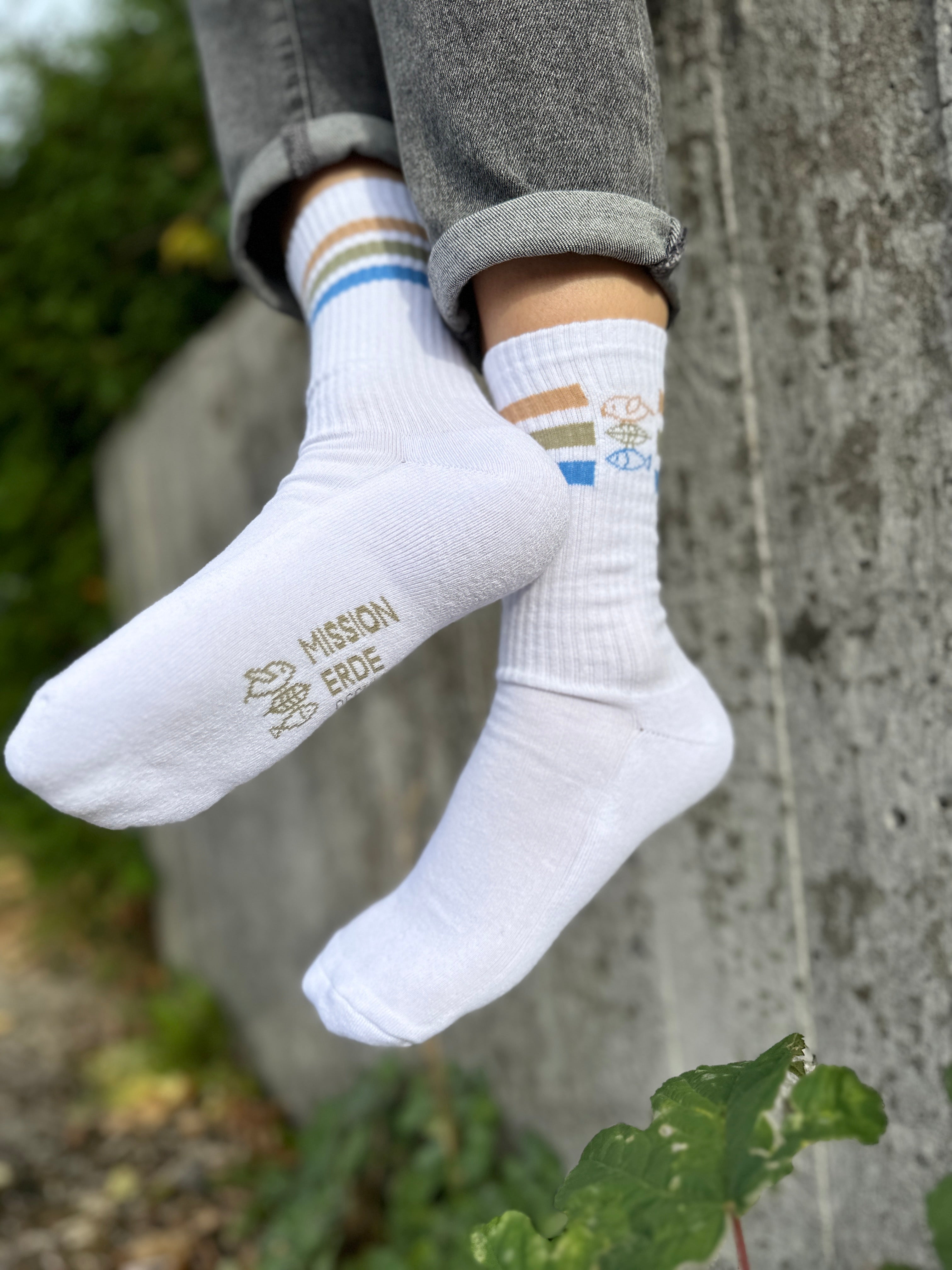 Sportsocke "Mission Erde" weiß