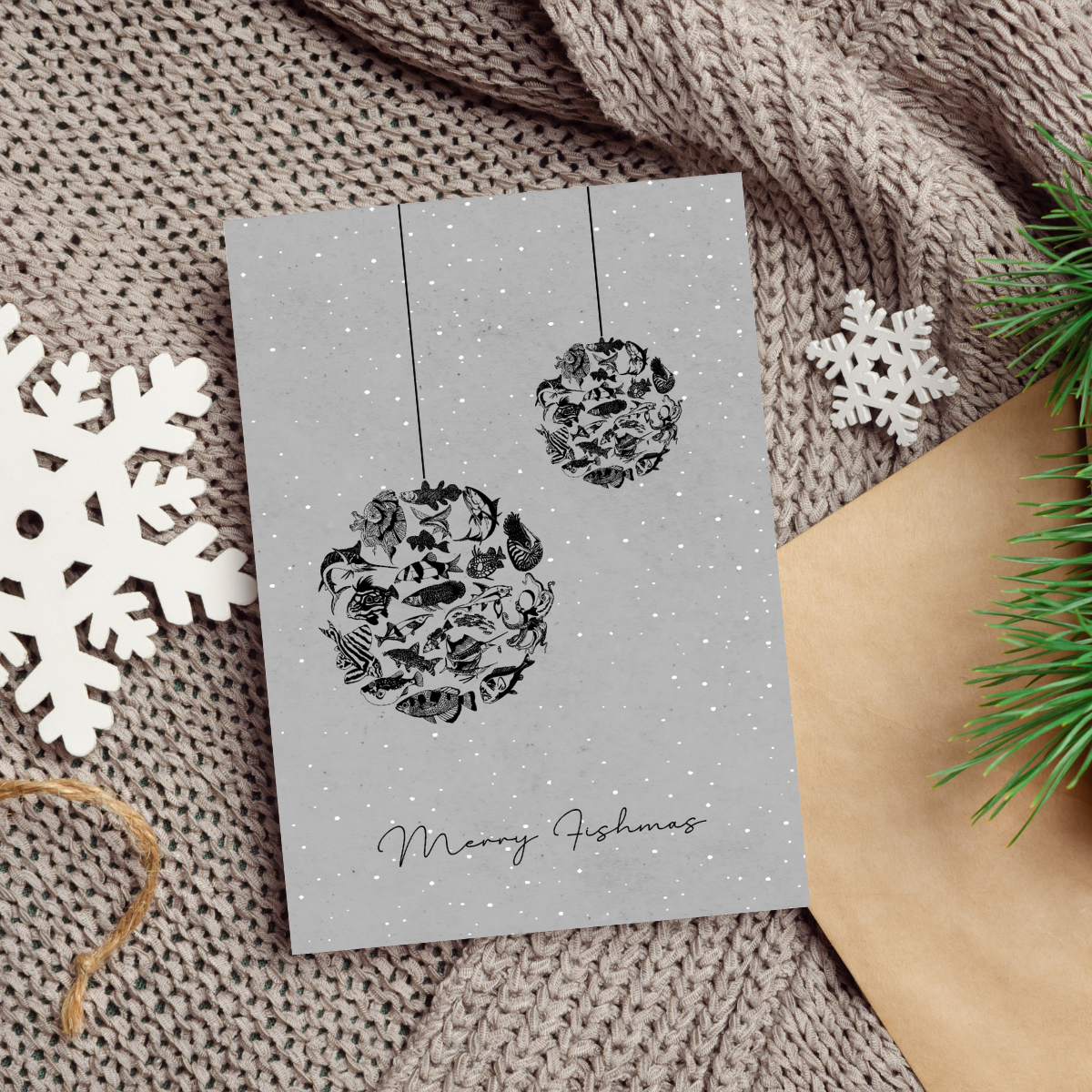 Weihnachtskarten 5er-Set blau