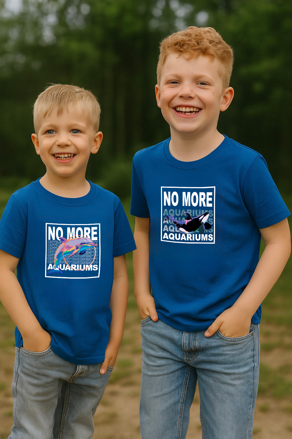 Kinder T-Shirt "NO MORE AQUARIUMS" Delphin