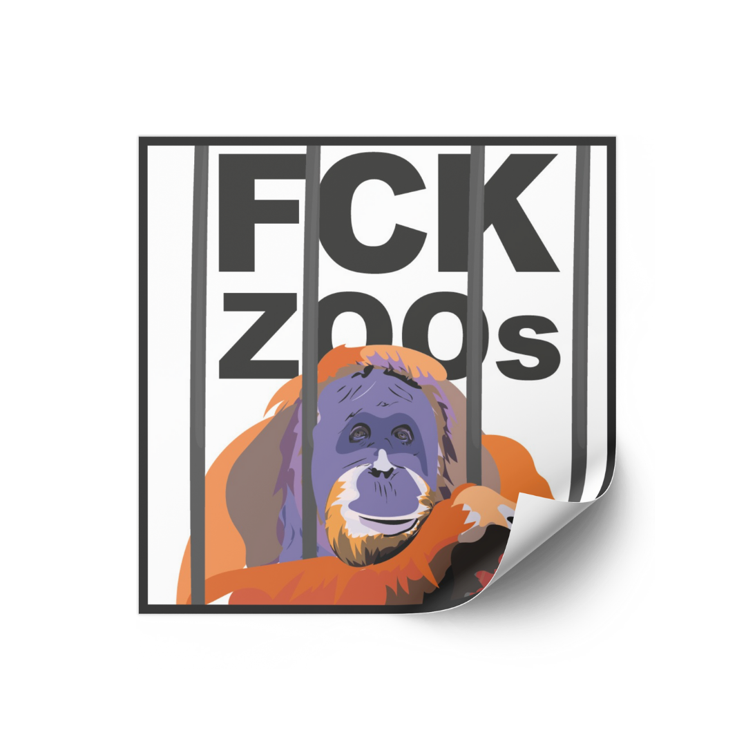 Autoaufkleber "FCK ZOOs" Orang-Utan white