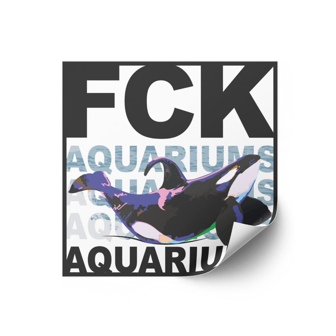 Autoaufkleber "FCK AQUARIUMs" Orca white