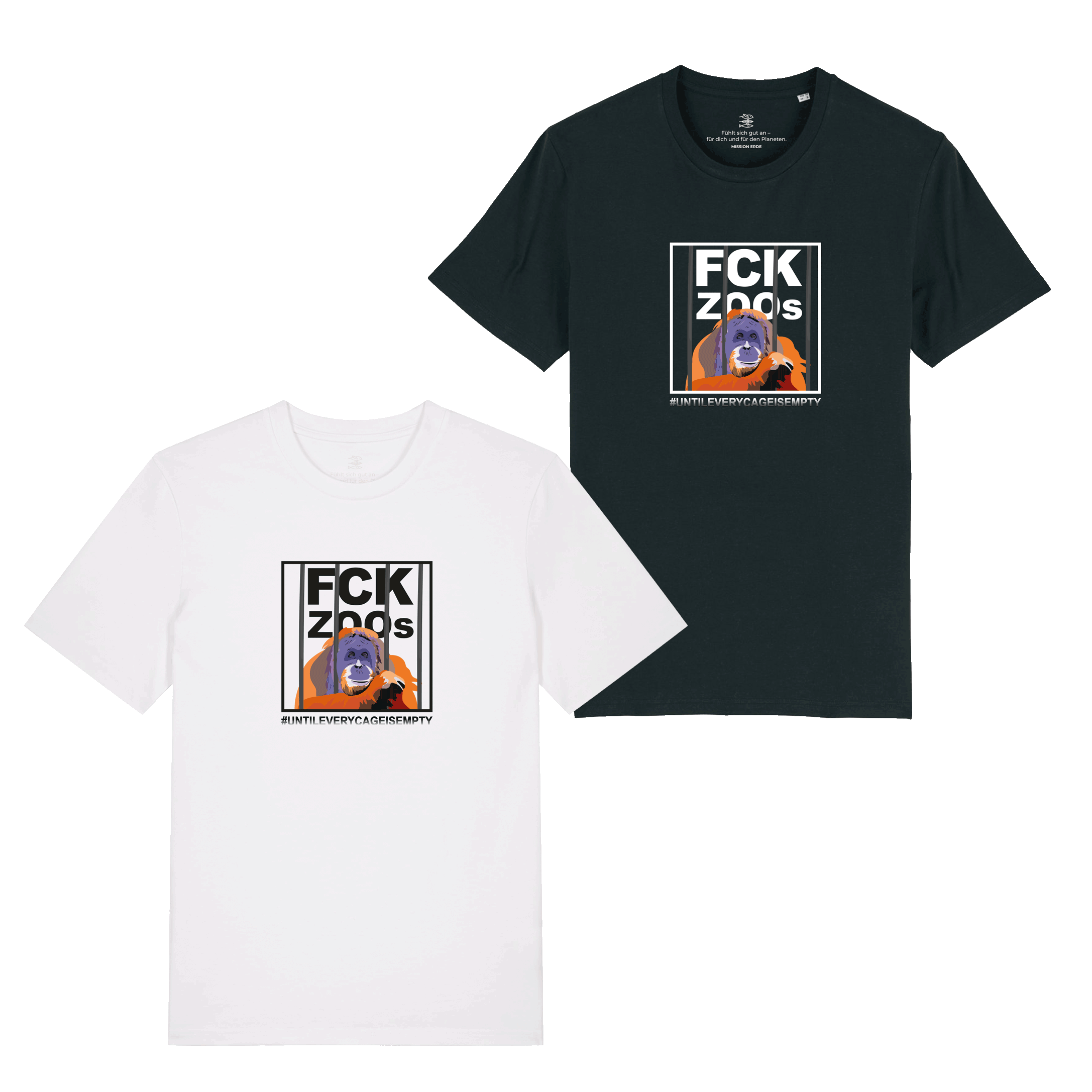 T-Shirt "FCK ZOOs" Orang Frontprint