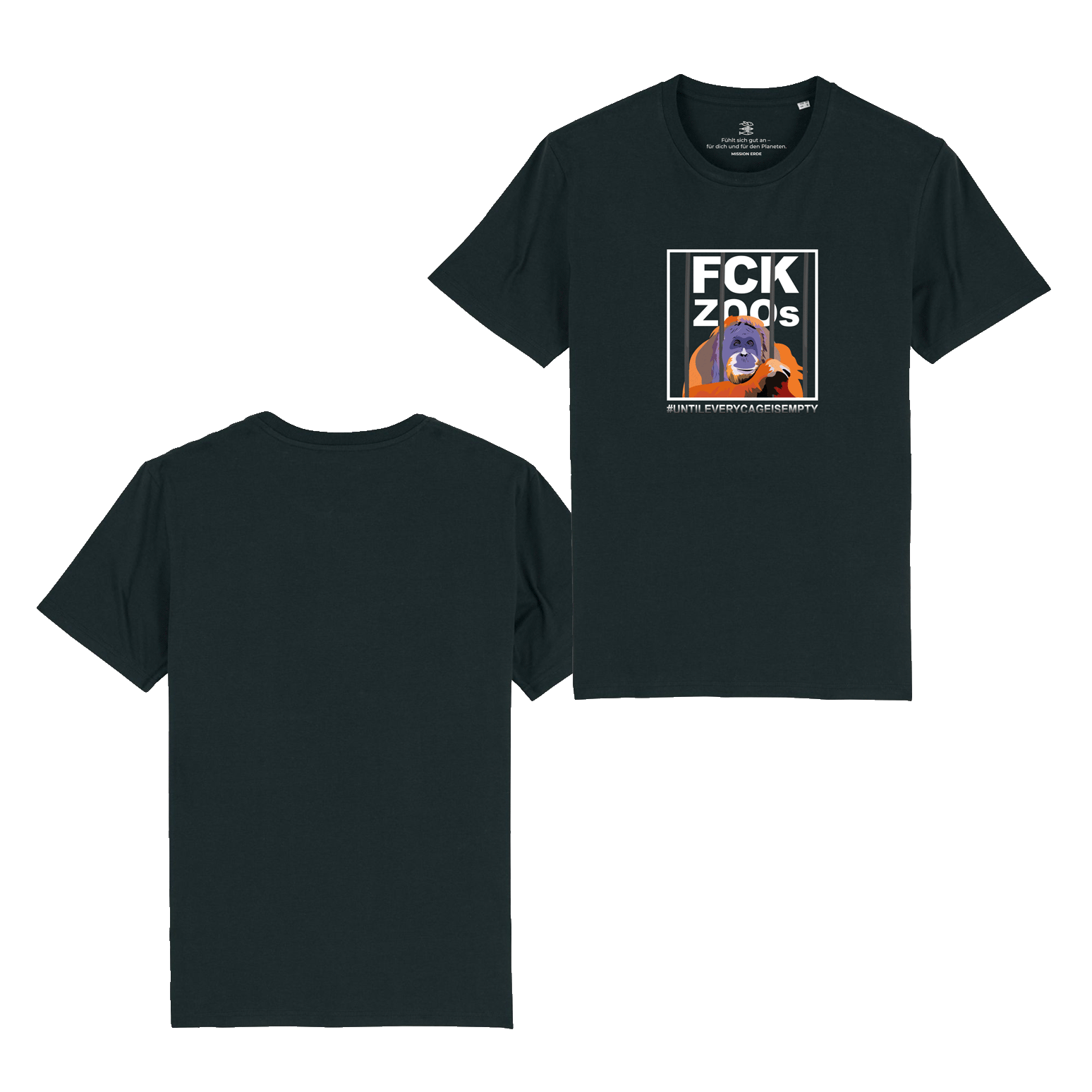 T-Shirt "FCK ZOOs" Orang Frontprint