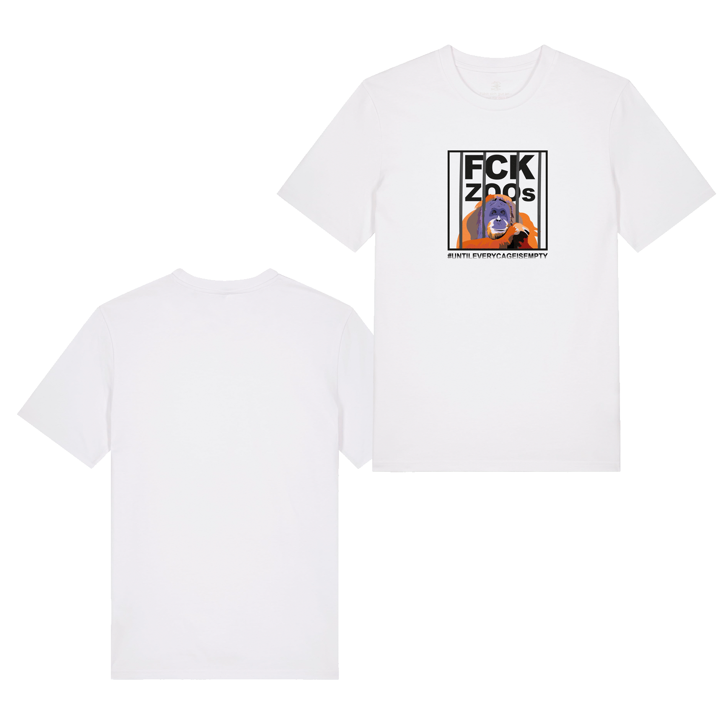 T-Shirt "FCK ZOOs" Orang Frontprint