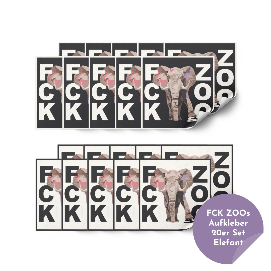 Sticker "FCK ZOOs" Elefant