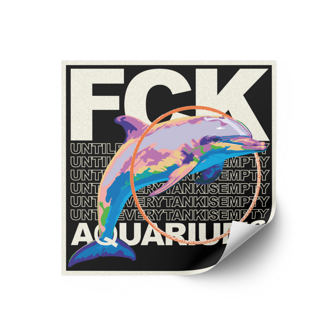 Sticker "FCK AQUARIUMs" Delphin