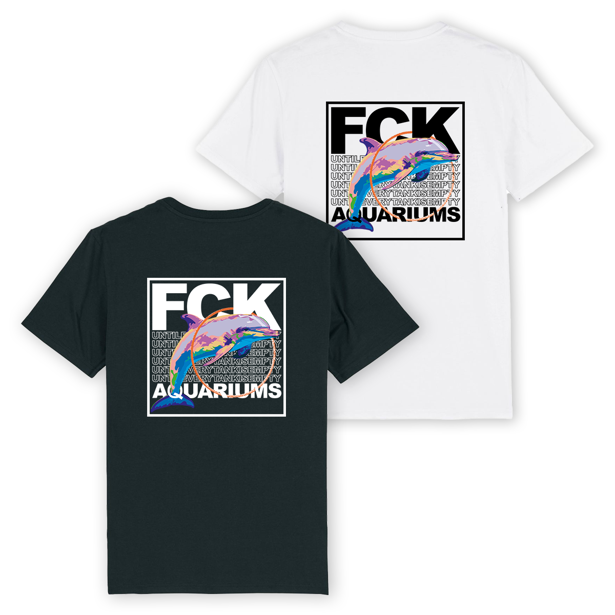 T-Shirt "FCK AQUARIUMs" Delphin
