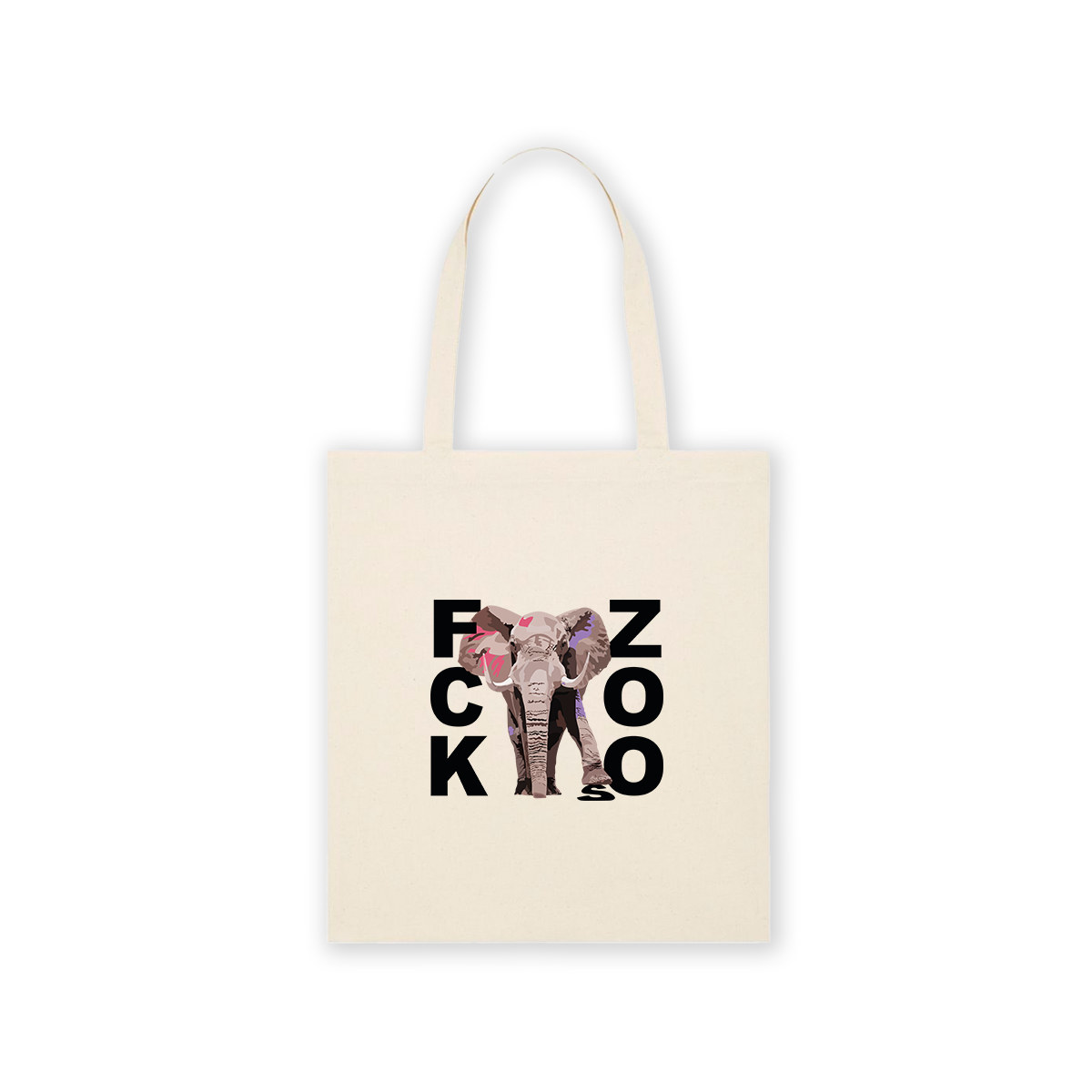 Bio-Baumwolltasche "FCK ZOOs" Elefant