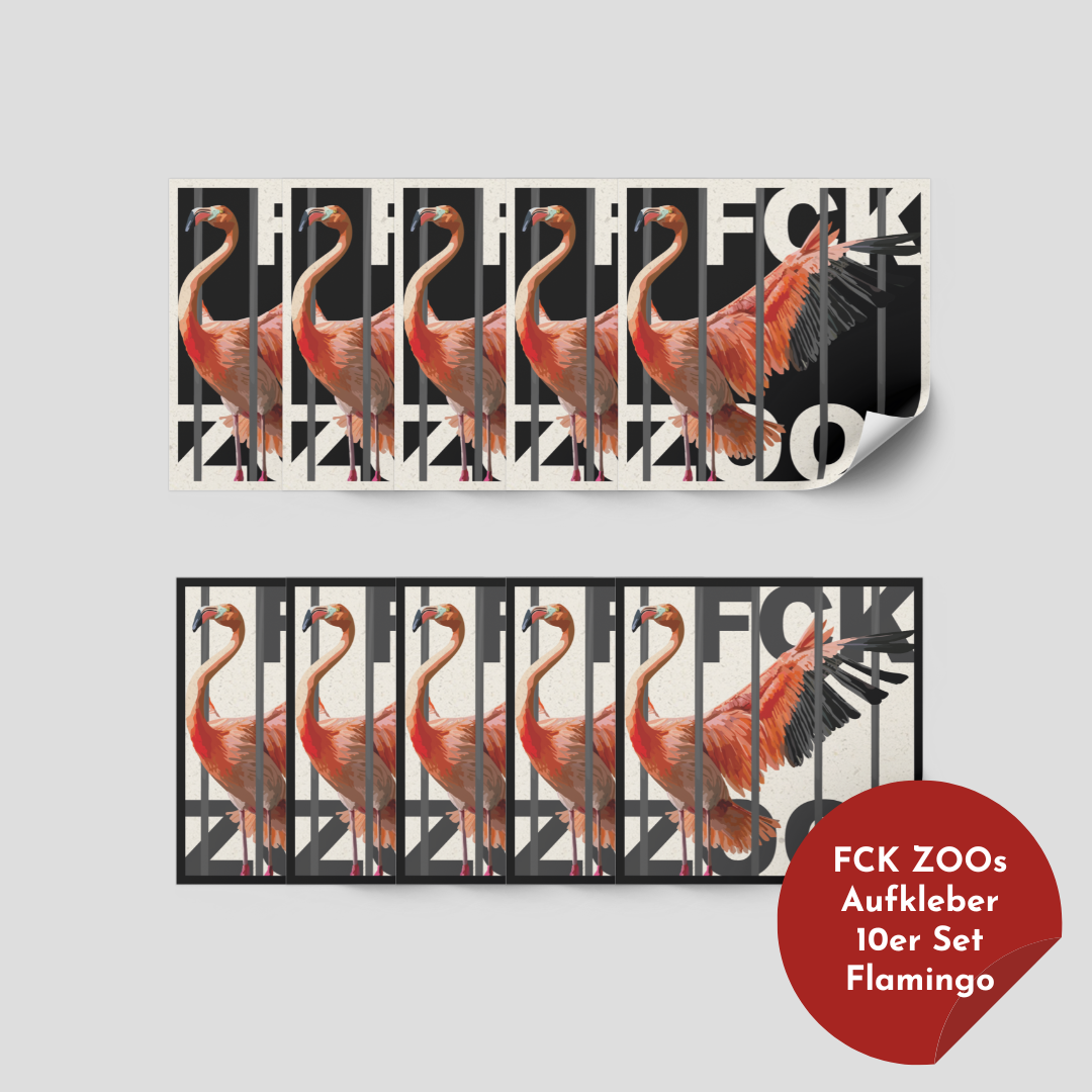 Sticker "FCK ZOOs" Flamingo