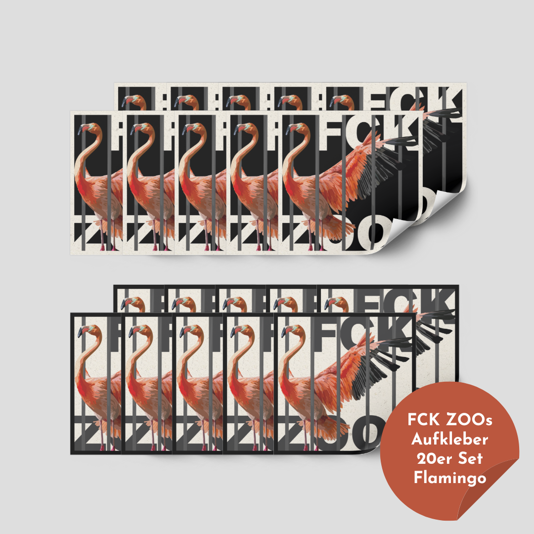 Sticker "FCK ZOOs" Flamingo