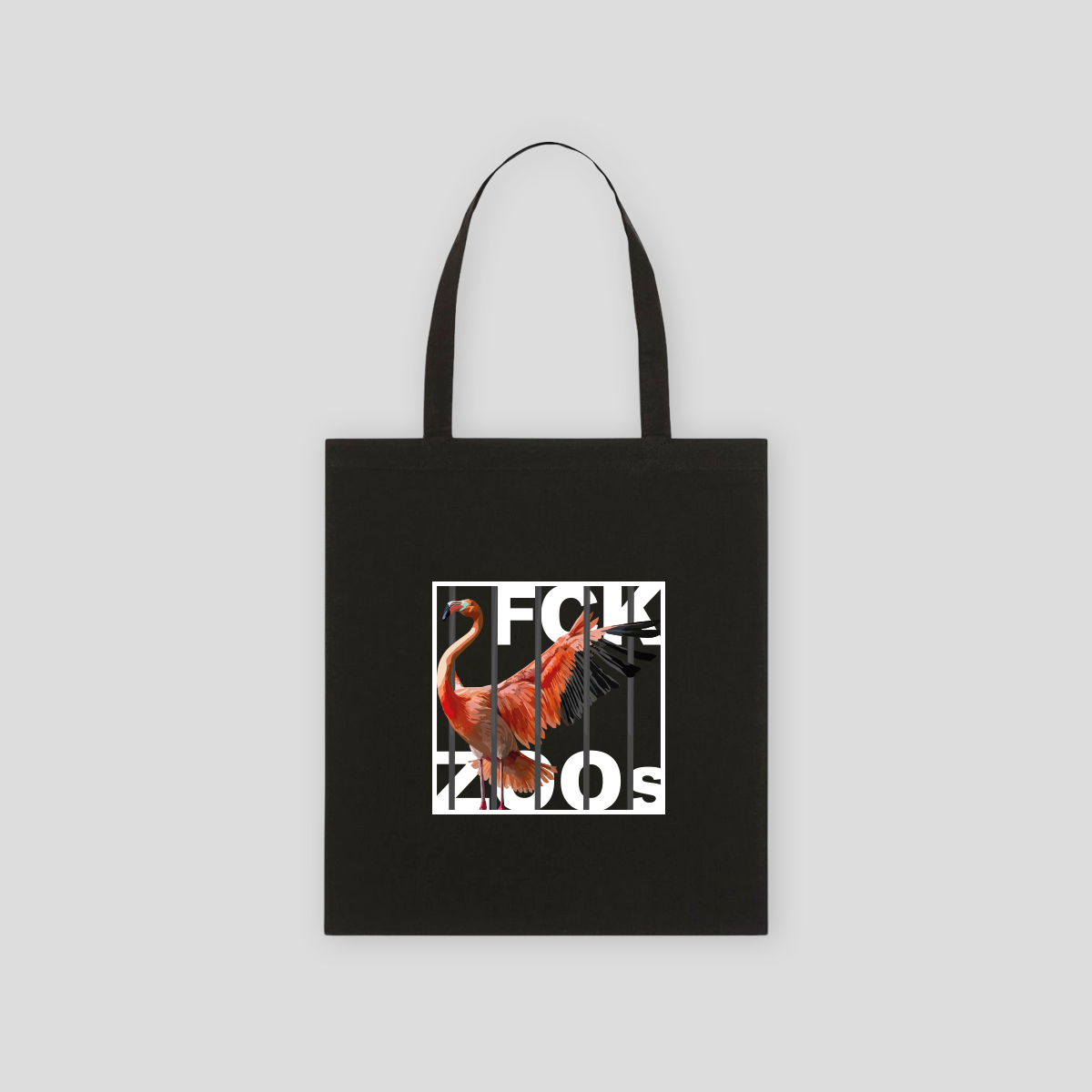 Bio-Baumwolltasche "FCK ZOOs" Flamingo