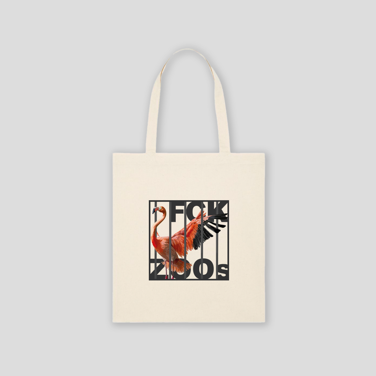 Bio-Baumwolltasche "FCK ZOOs" Flamingo