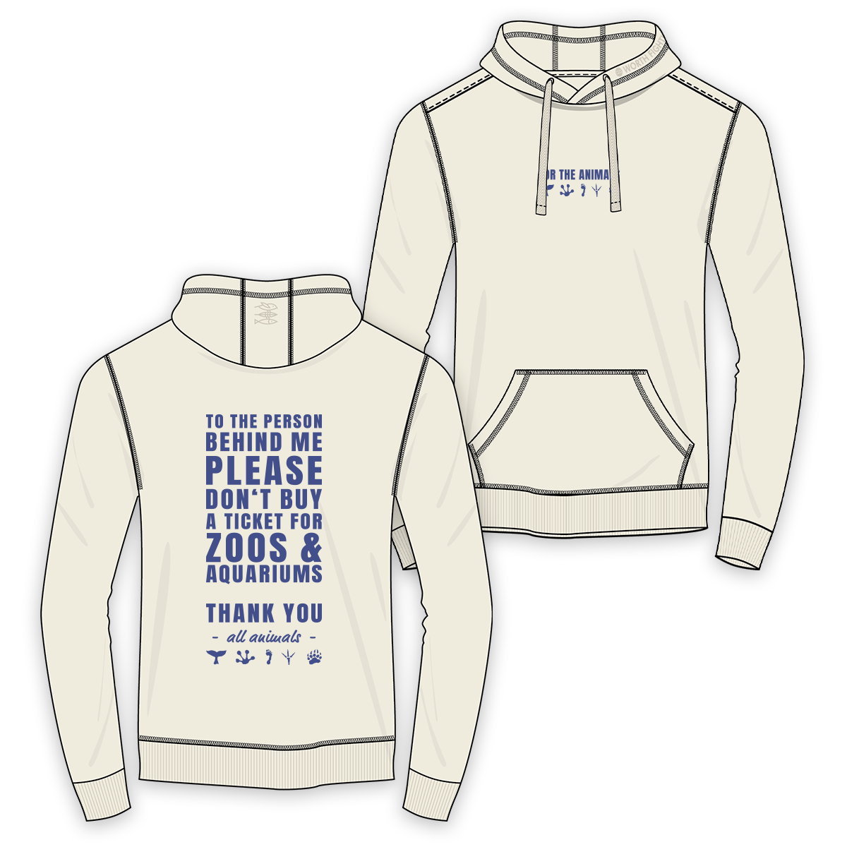 Hoodie Men "for the animals"