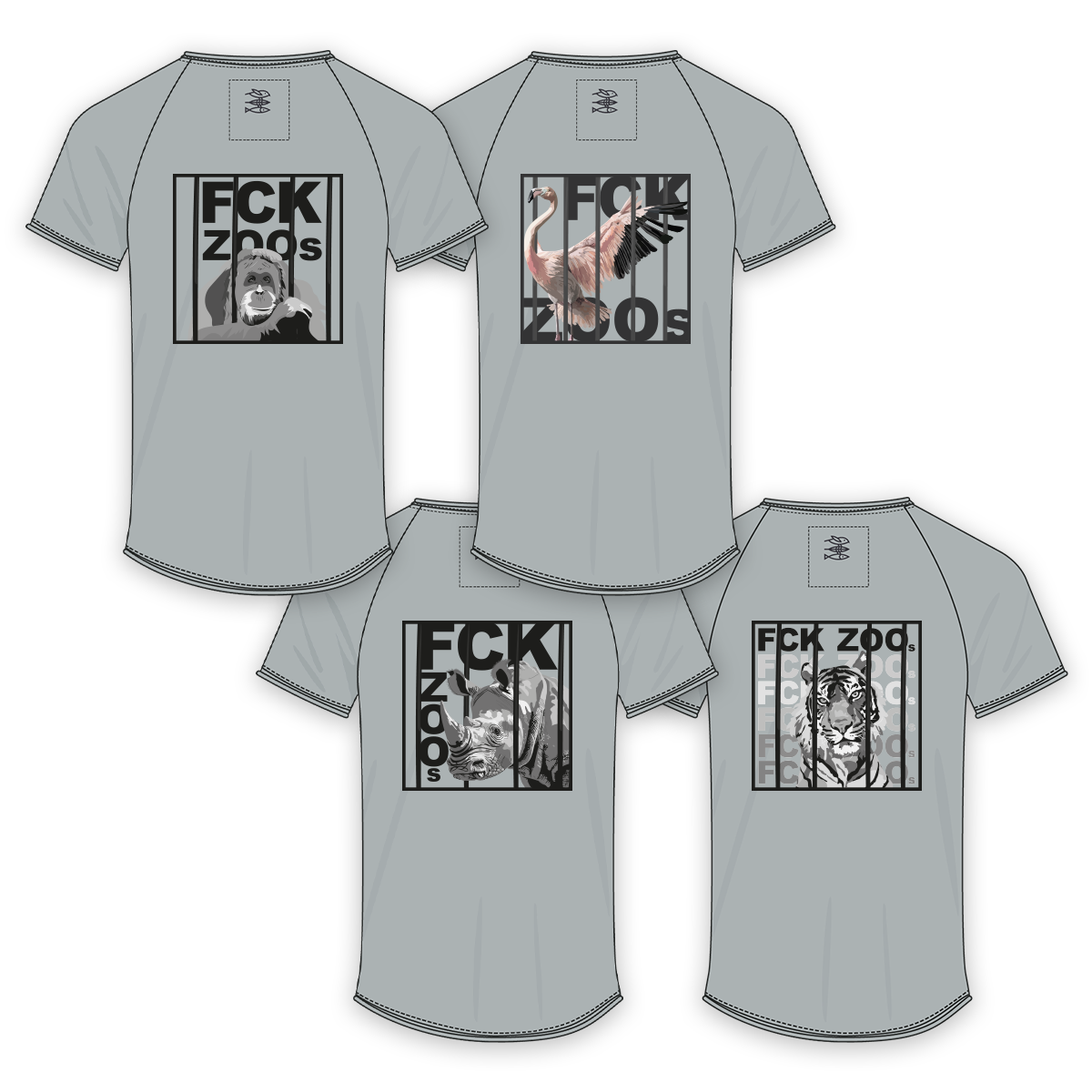 T-Shirt Men "FCK ZOOs" b/w Limited Edition