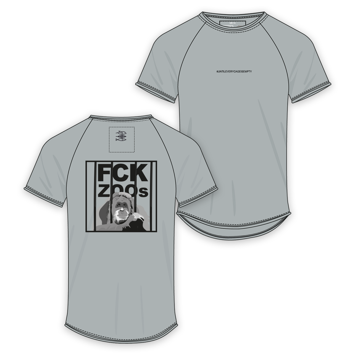 T-Shirt Men "FCK ZOOs" b/w Limited Edition