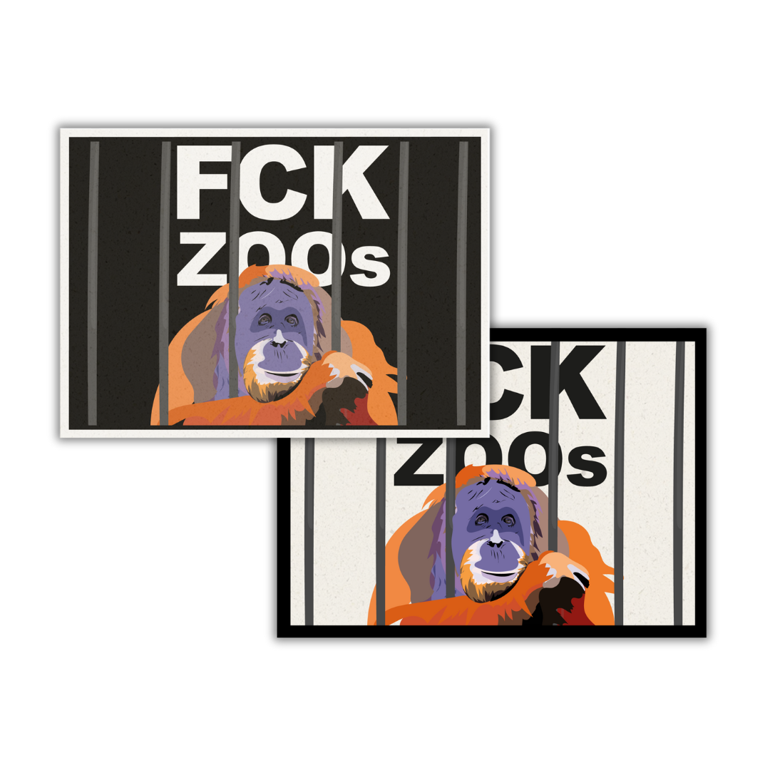 Postkarte "FCK ZOOs" Orang-Utan