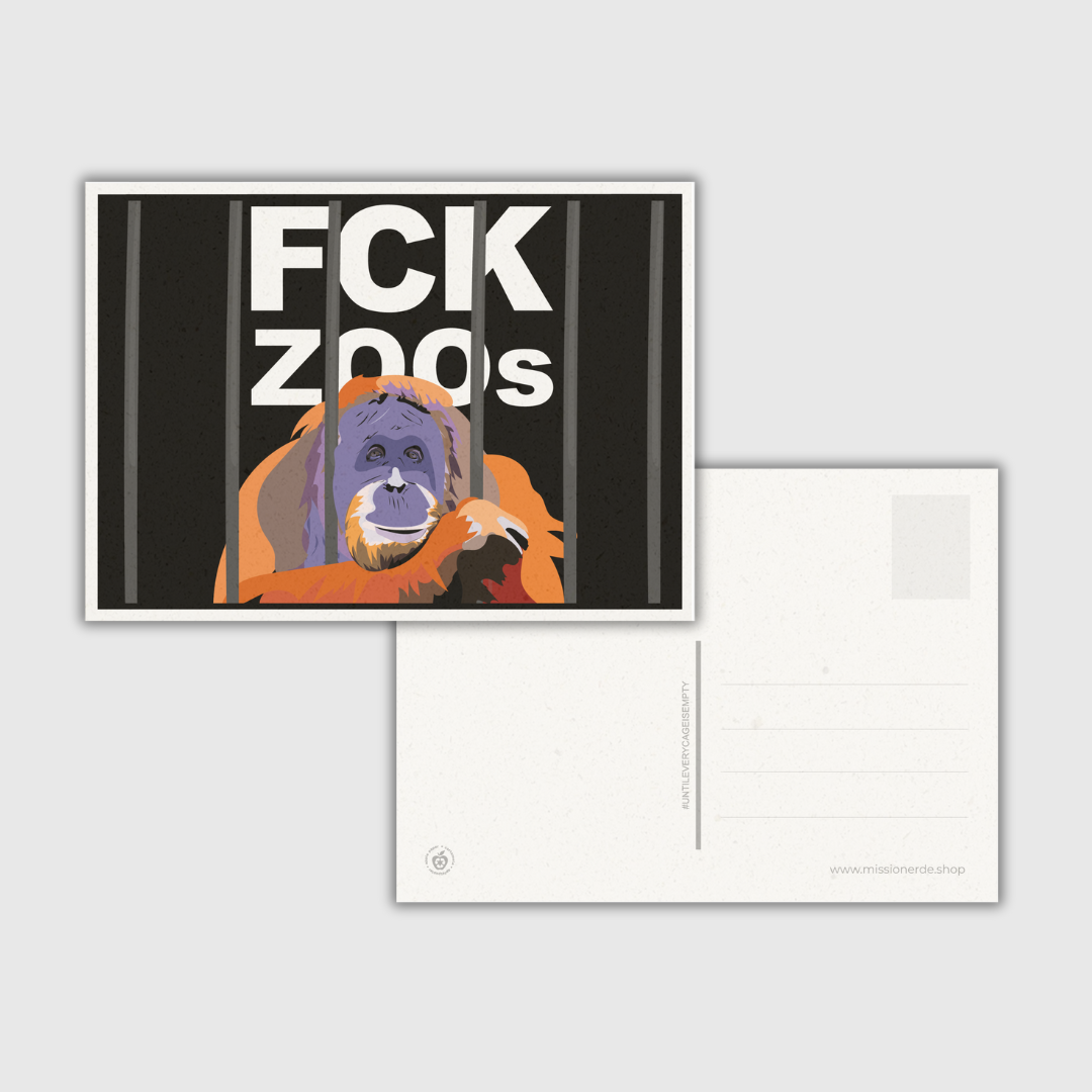 Postkarte "FCK ZOOs" Orang-Utan