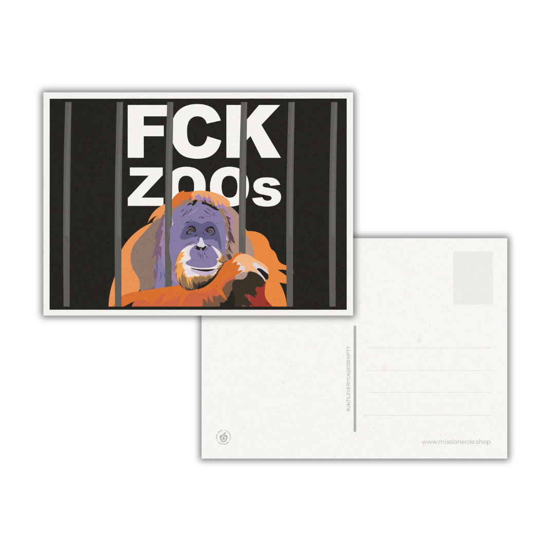 Postkarte "FCK ZOOs" Orang-Utan