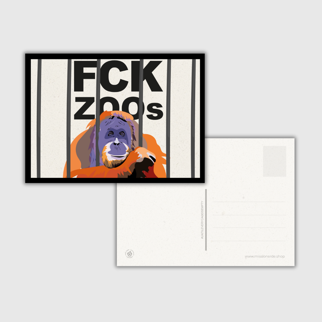 Postkarte "FCK ZOOs" Orang-Utan