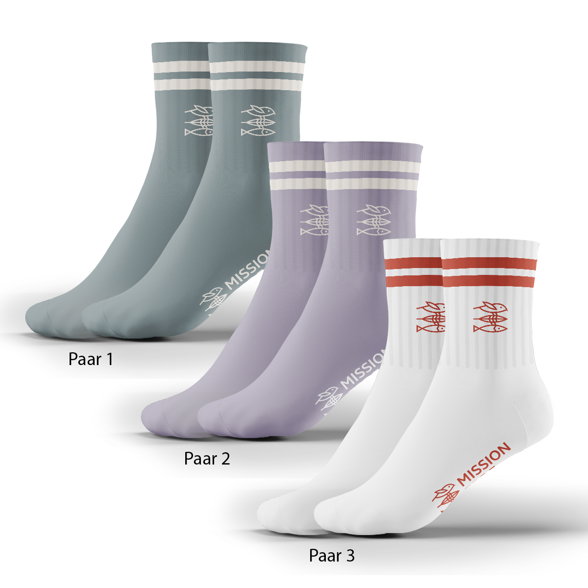 Sportsocken "Mission Erde" 3er-Pack Bunt