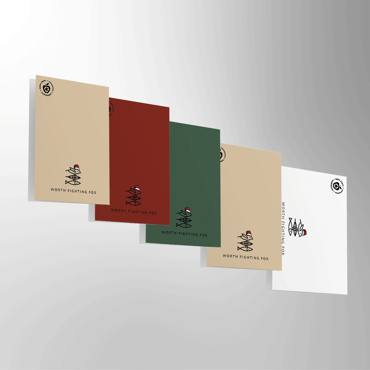 Weihnachtskarten 5er-Set gold