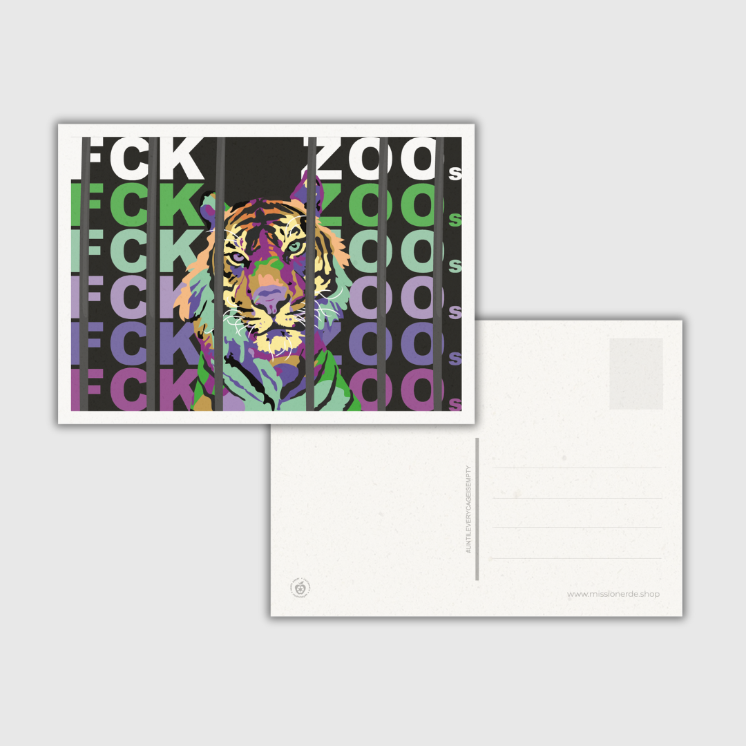 Postkarte "FCK ZOOs" Tiger