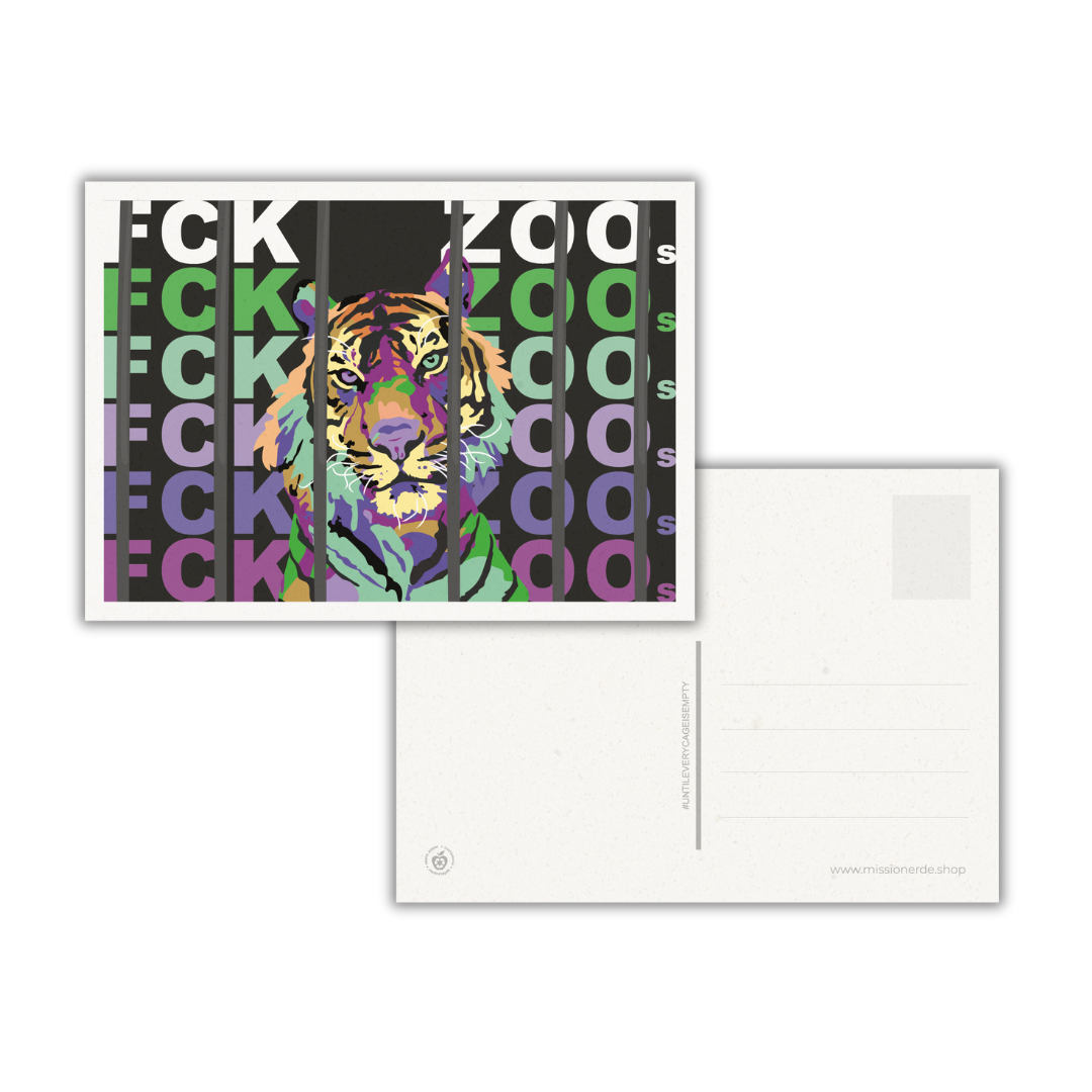 Postkarte "FCK ZOOs" Tiger