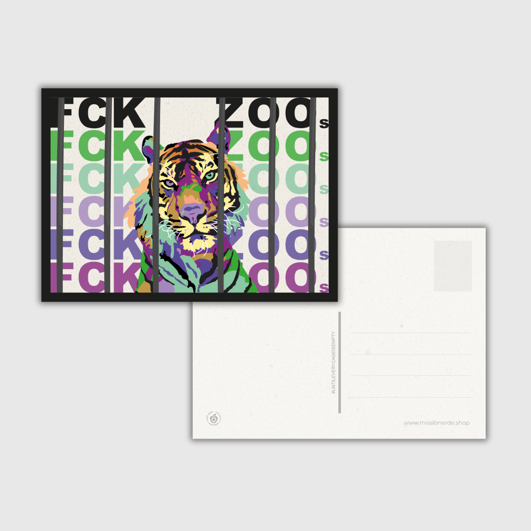 Postkarte "FCK ZOOs" Tiger