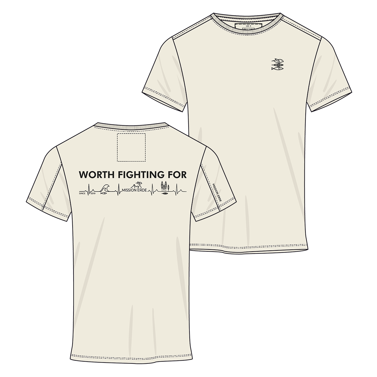 Unisex Mission Erde Shirt roundneck undyed